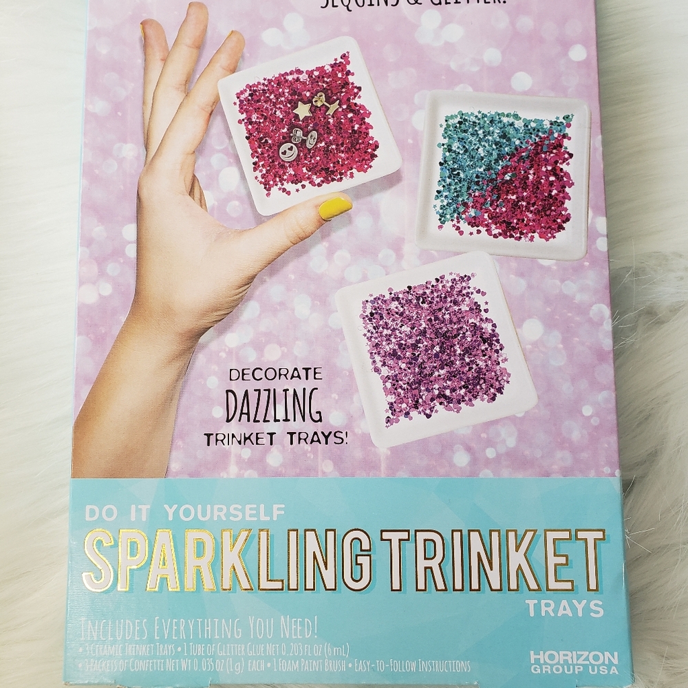 DIY SPARKLING TRINKET TRAY - For Kids Girls Crafting